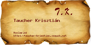 Taucher Krisztián névjegykártya